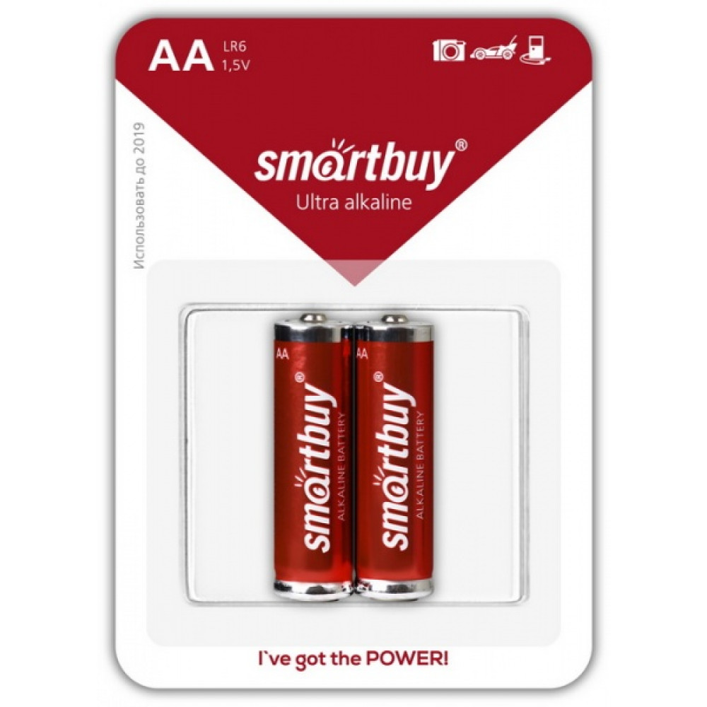 Алкалиновая батарейка Smartbuy LR6/2B (2 шт.)
