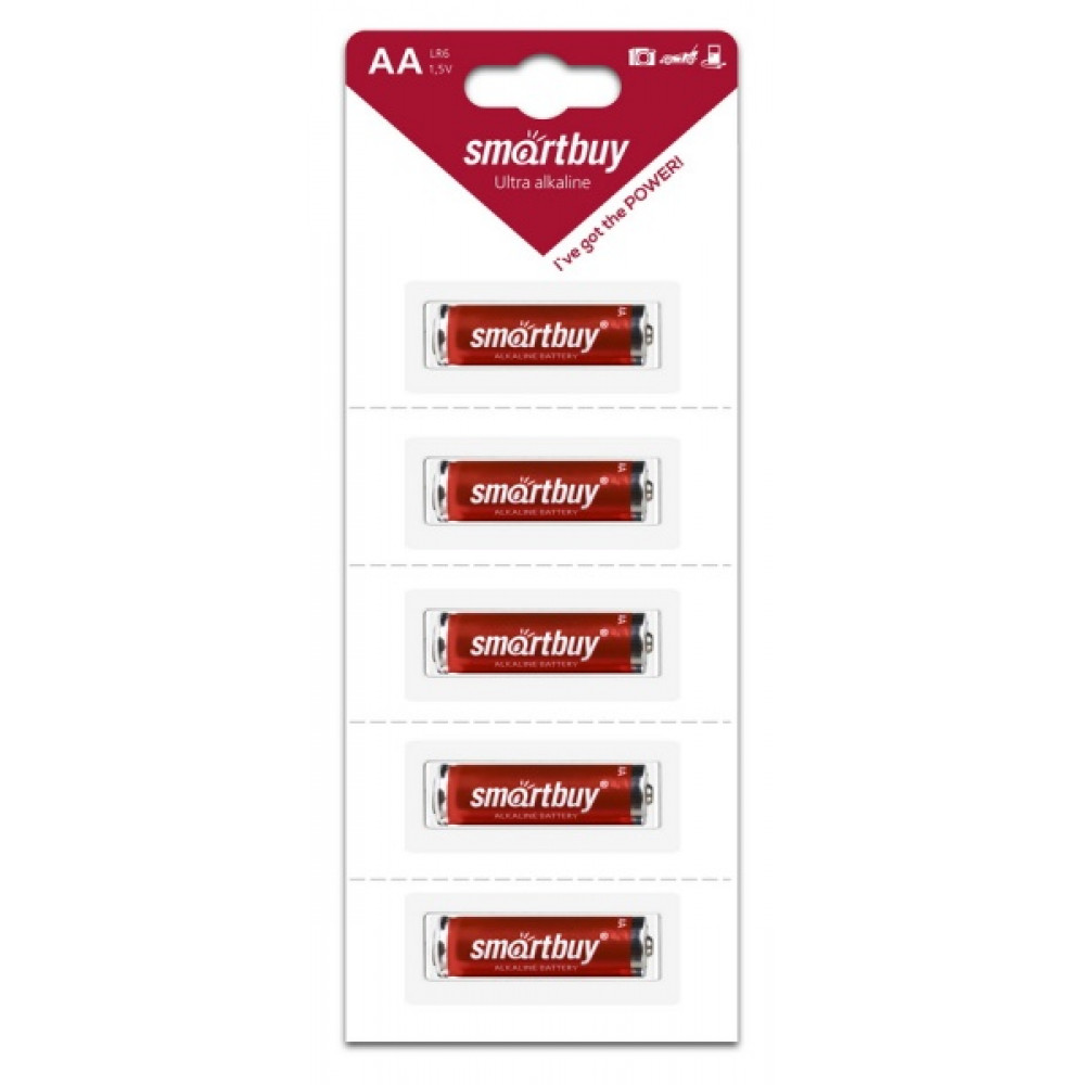 Алкалиновая батарейка Smartbuy LR6/5B strip