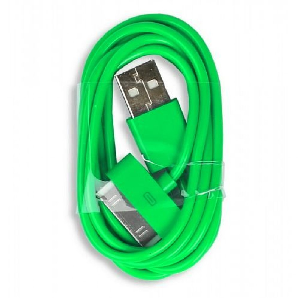 Дата - кабель Smartbuy USB - 30-pin Apple (1.2 м) зеленый