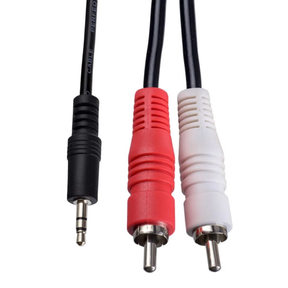 Аудиокабель Perfeo J2001 Jack 3.5 мм вилка - 2xRCA вилка (1 м) 