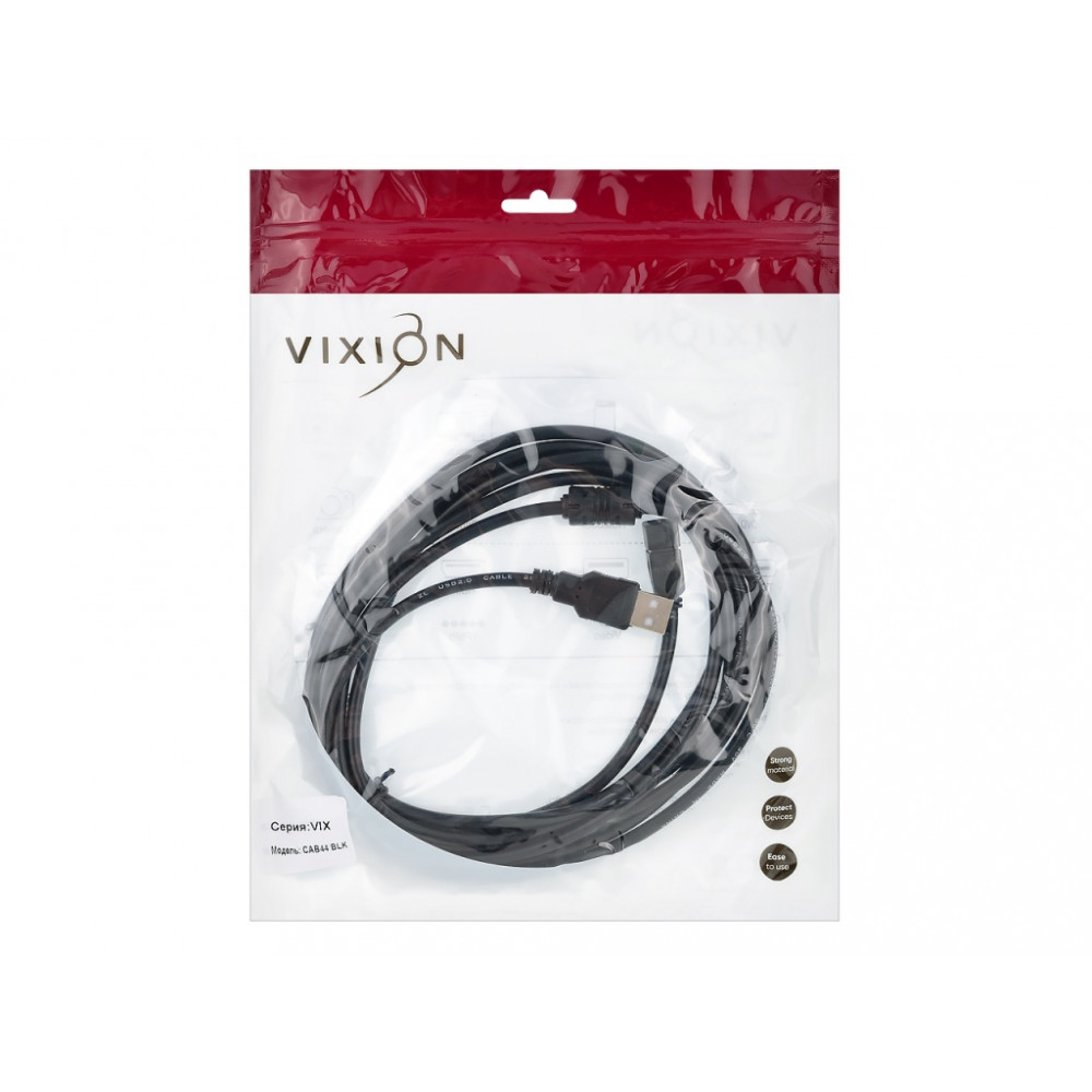 Кабель - удлинитель Vixion CAB44 USB 2.0 (M) - USB 2.0 (F) 3 м, черный