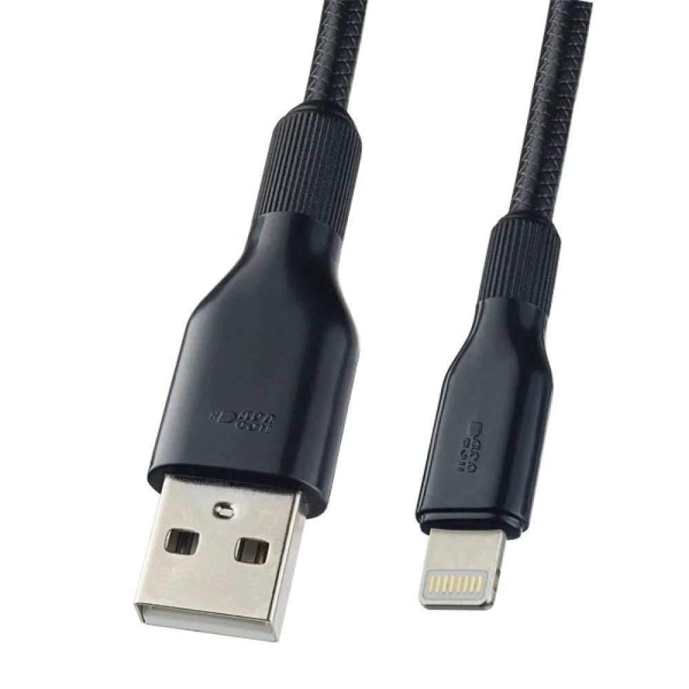 Кабель Perfeo I4318 USB 2.0 A вилка - Lightning (1 м) черный  