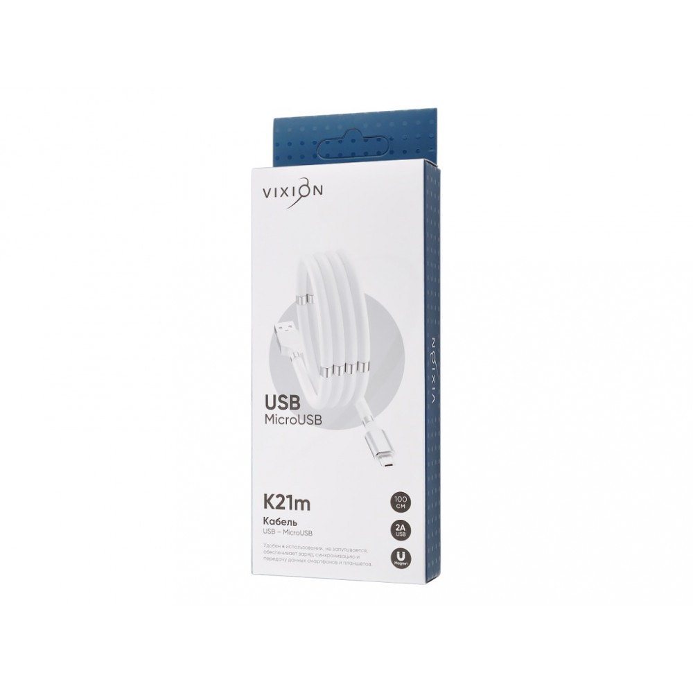 Кабель Vixion K21m Micro USB (1 м), белый