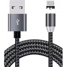 Кабель магнитный Zibelino DC Magnetic с подсветкой (тканевая оплетка) USB-microUSB (Carbon)