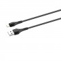 Кабель LDNIO LS522 USB Lightning (2 м) с подсветкой, серый