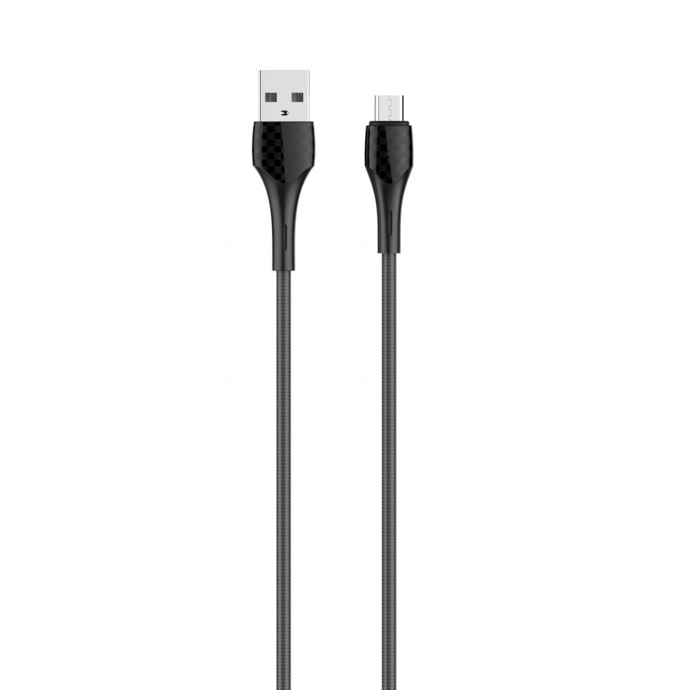 Кабель LDNIO Micro USB (2 м) с подсветкой, серый 