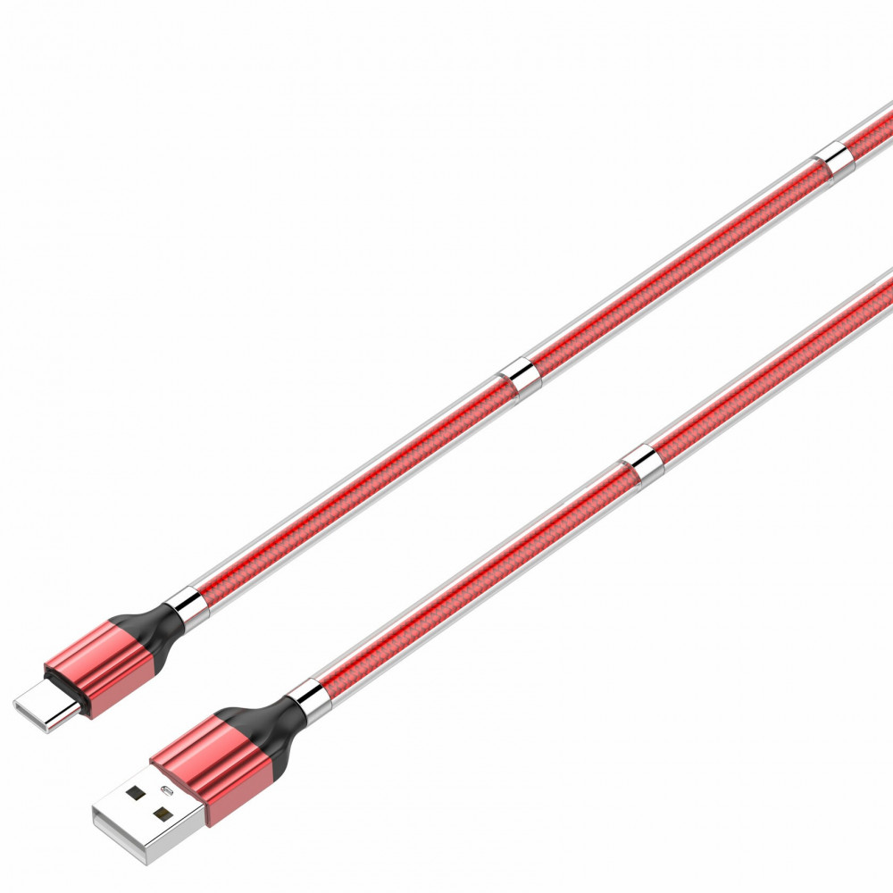 Кабель LDNIO LS491 USB Type-C (1 м) Магнитная оплетка, красный