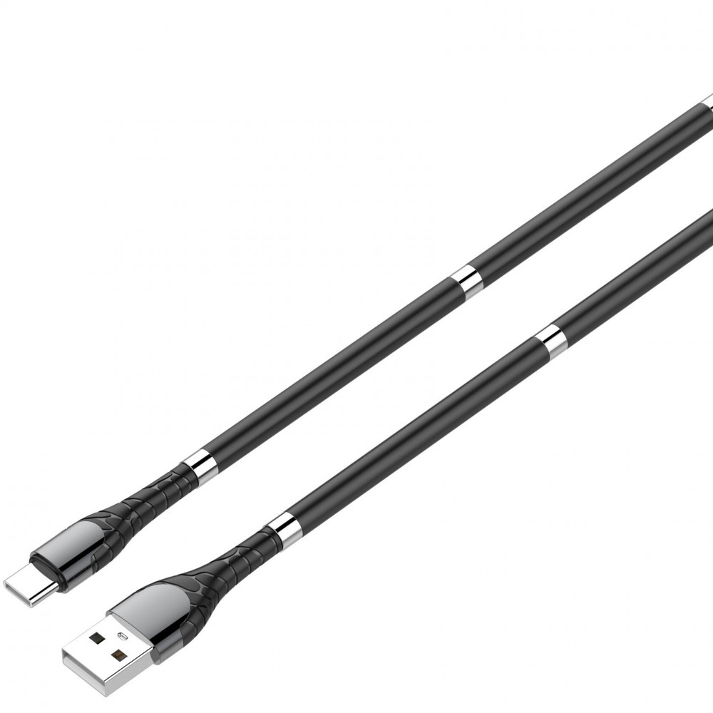 Кабель LDNIO LS511 USB Type-C (1 м) Магнитная оплетка, черный