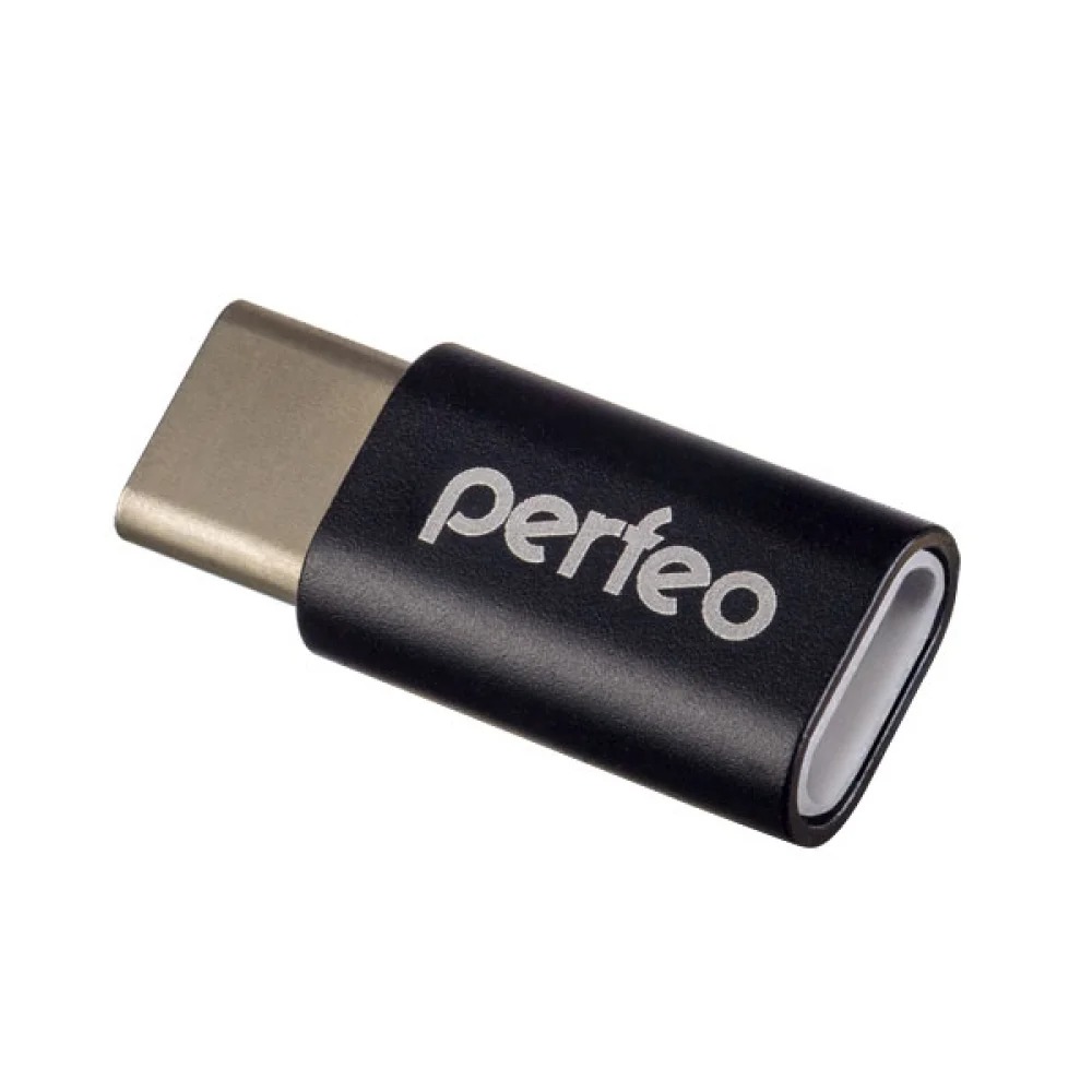 Адаптер Perfeo PF-VI-O005 micro USB - Type-C с OTG черный  