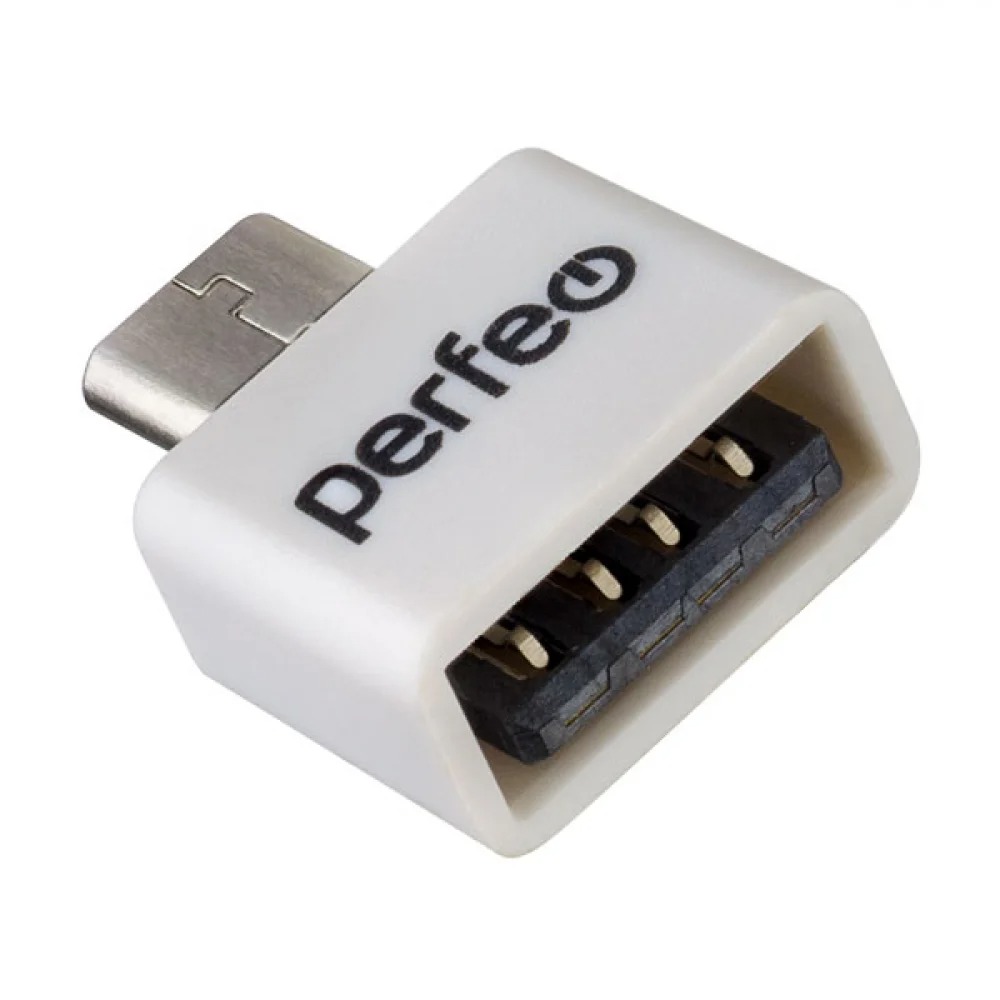 Адаптер Perfeo PF-VI-O010 micro USB - USB с OTG белый 