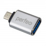 Адаптер Perfeo PF-VI-O012 USB на micro USB с OTG 3.0 серебряный 
