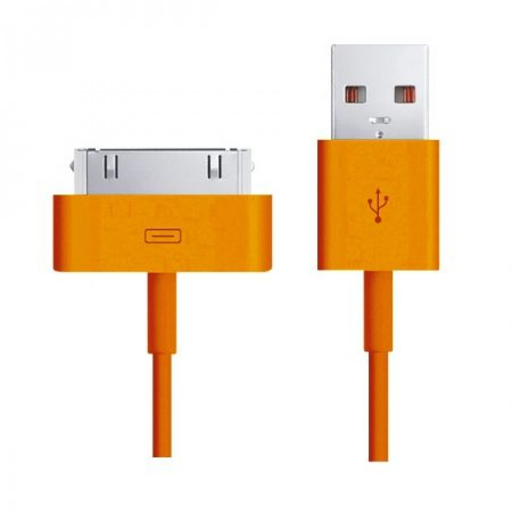 Дата - кабель Smartbuy USB - 30-pin Apple (1.2 м) оранжевый