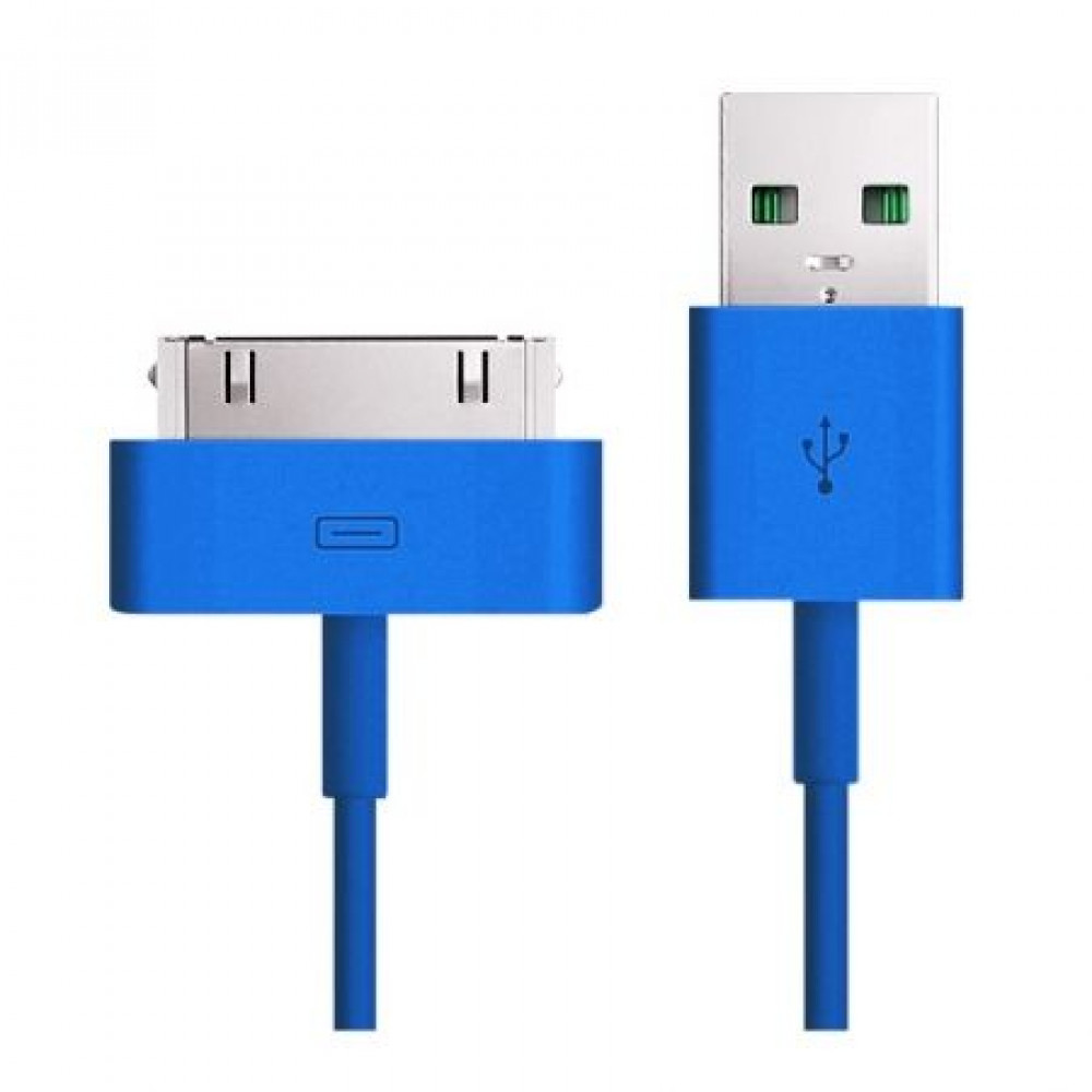Дата - кабель Smartbuy USB - 30-pin Apple (1.2 м) голубой