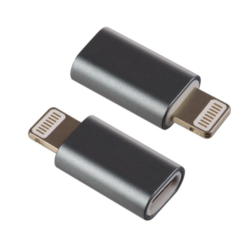 Переходник для iPhone Perfeo I4314 Micro USB розетка -Lightning серый