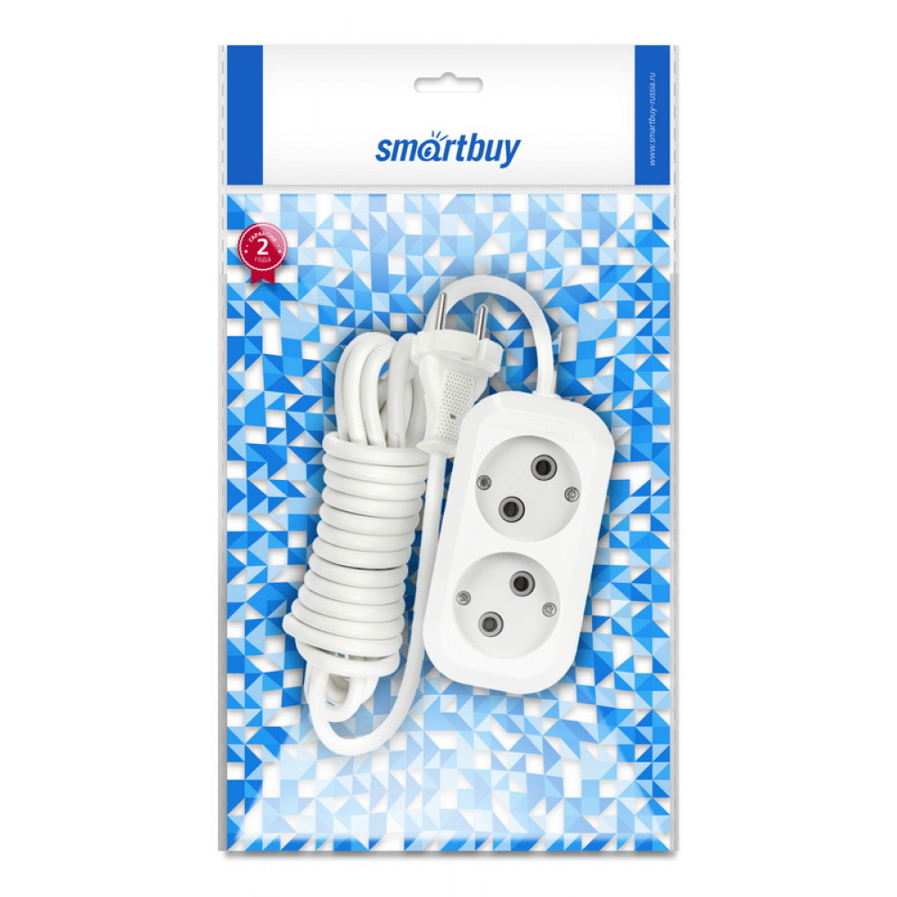 Удлинитель 2 гнезда Smartbuy SBE-10-2-02-N (2 м)