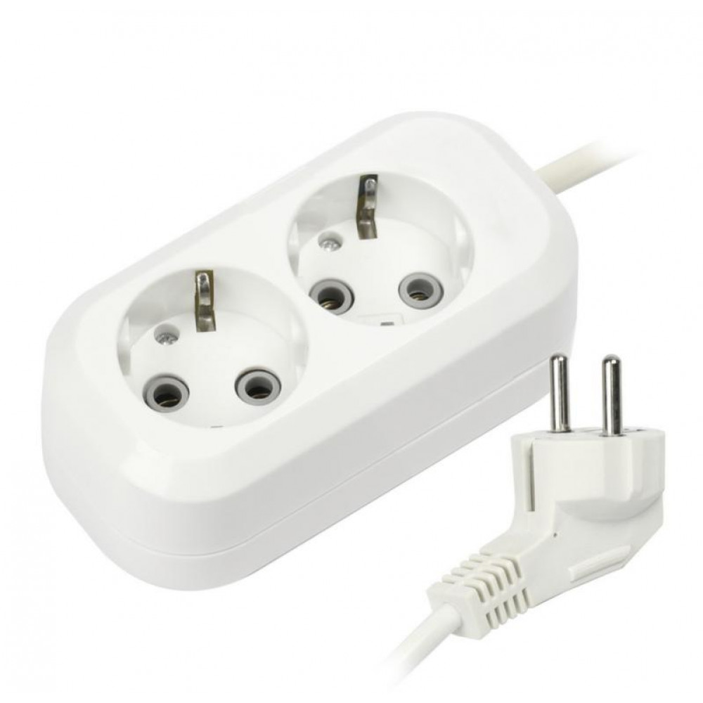 Удлинитель 2 гнезда Smartbuy SBE-16-2-03-Z (3 м) с заземлением