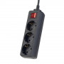 Удлинитель 3 гнезда Perfeo Powermate (1.8 м) с выключателем и заземлением, черный 