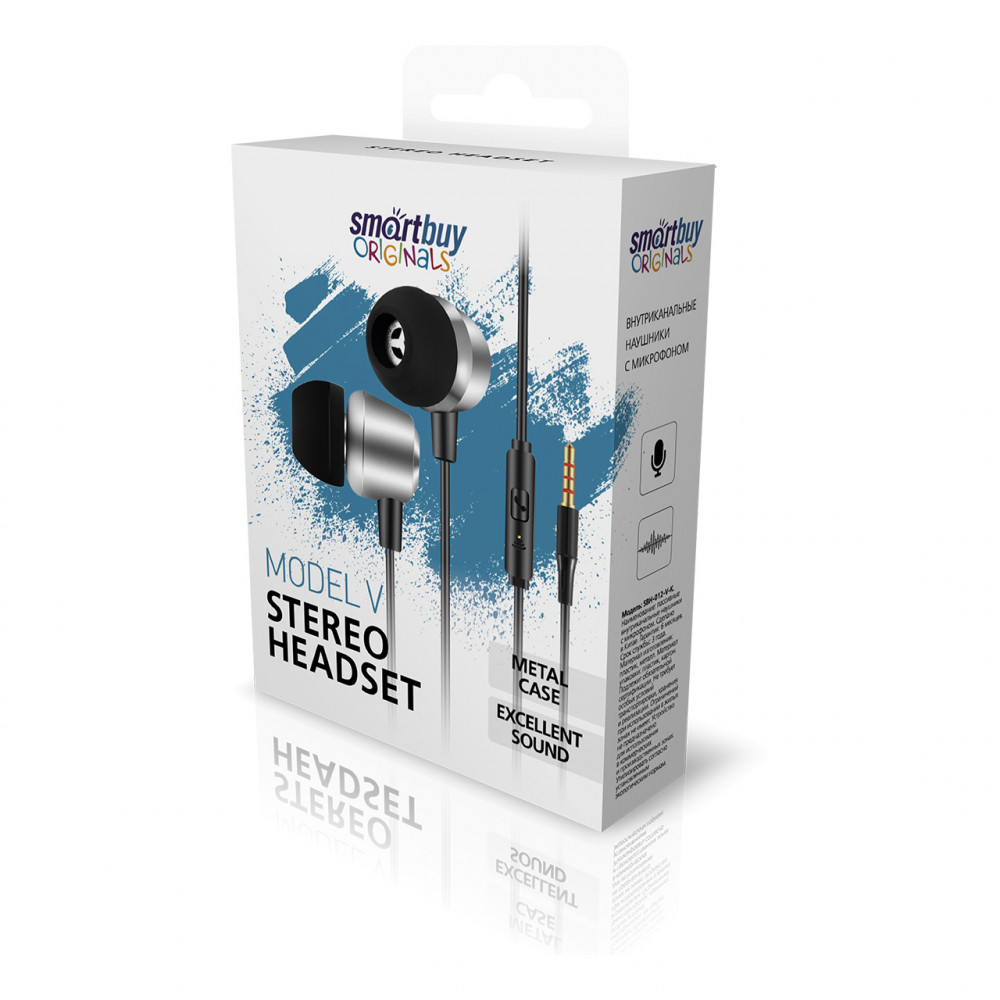 Проводные наушники Smartbuy Model V черно-серые