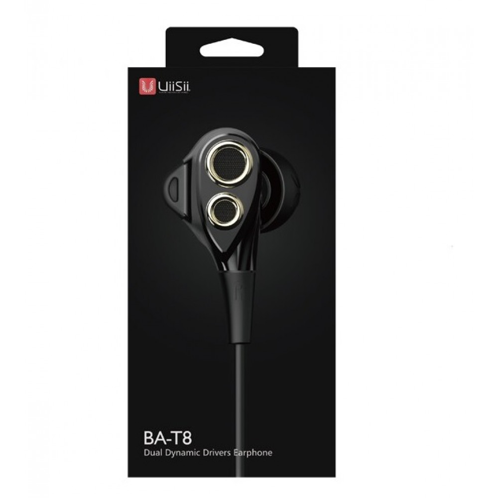 Проводные наушники UiiSii BA-T8 Dual Dynamic Drivers Earphones 