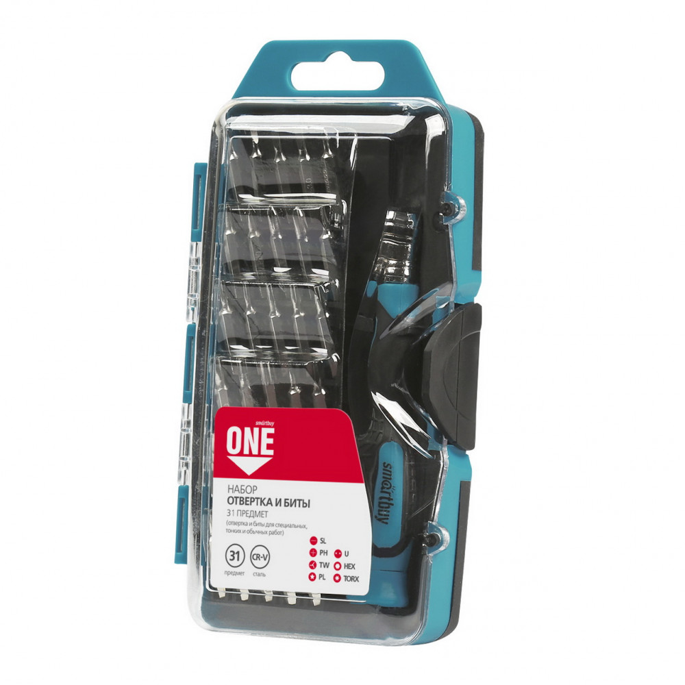 Отвертка с набором бит Smartbuy One Tools (31 предмет)