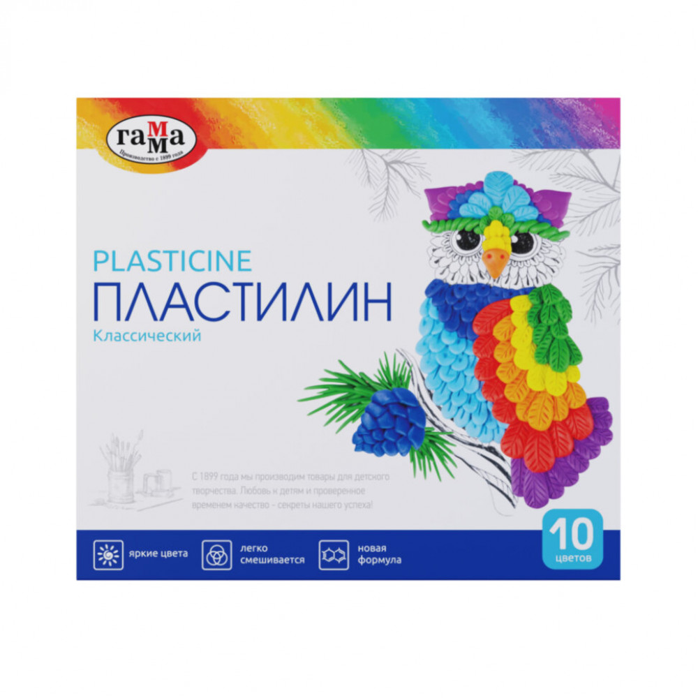 Пластилин ГАММА "Классический" (10 цветов)