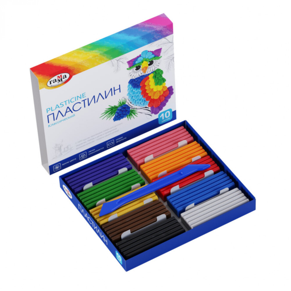 Пластилин ГАММА "Классический" (10 цветов)
