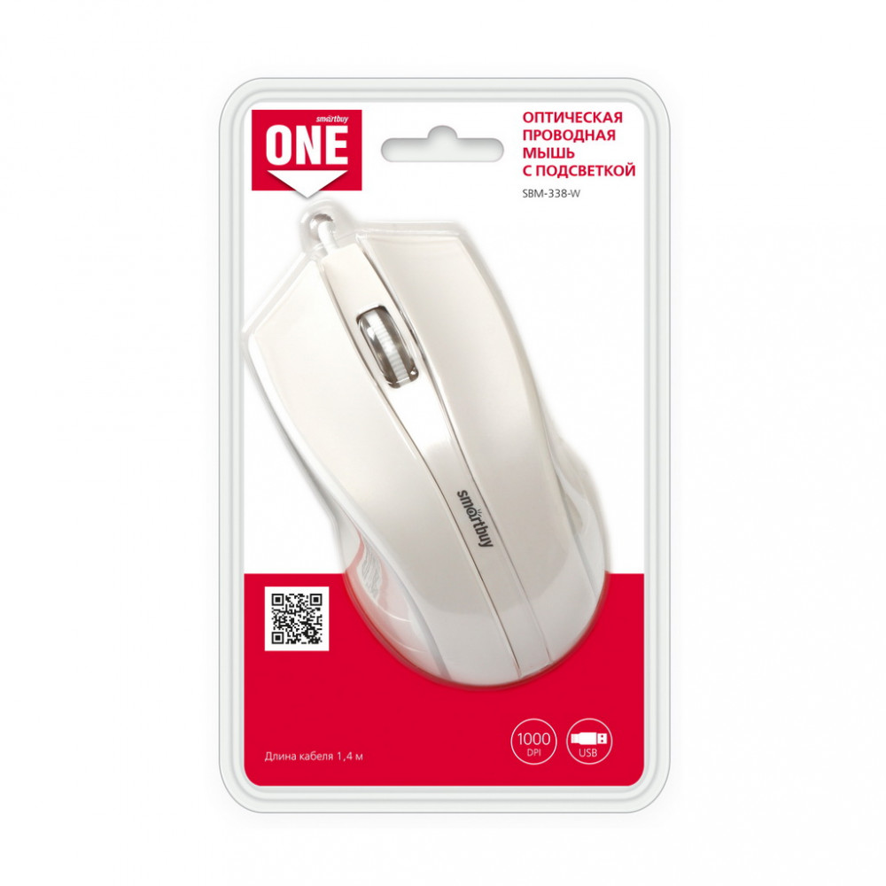 Мышь проводная Smartbuy One 338-W белая  